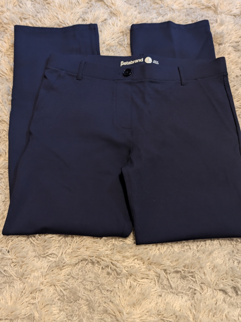 Betabrand Large Petite Navy 2 Pocket Dress Pants